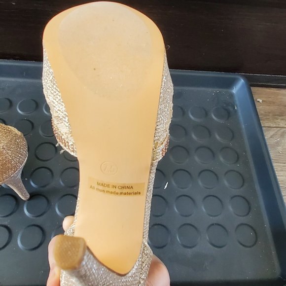 DREAM PAIRS Women Heeled Sandals Pump Swan 16 in Gold - Picture 7 of 11